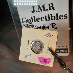 1921 small France 5 Centimes KM# 875